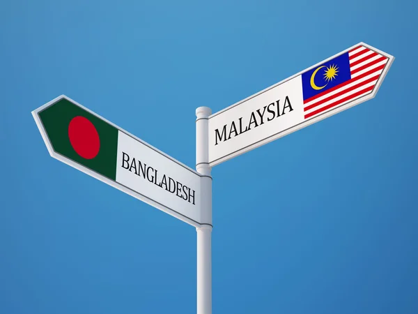 Bangladesh Malaysia tecken flaggor koncept — Stockfoto