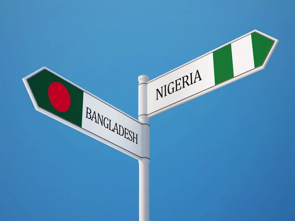 Bangladesh Nigeria Firma el concepto de banderas —  Fotos de Stock