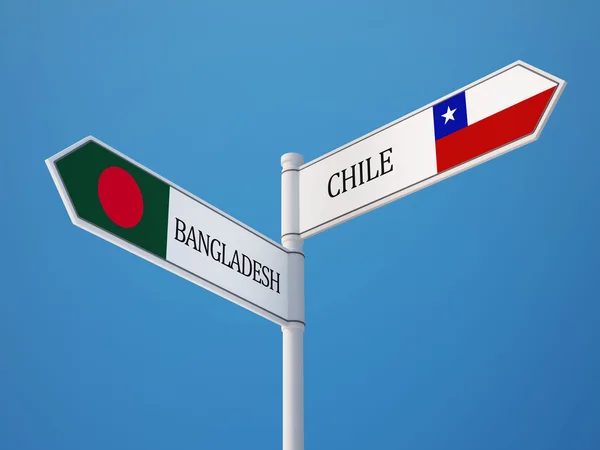 Bangladesh Chile undertecknar flaggor koncept — Stockfoto