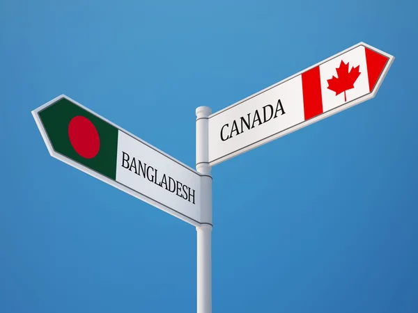 Bangladéš Kanada znamení příznaky koncept — Stock fotografie