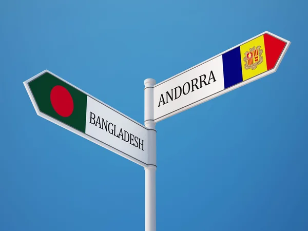 Bangladesh andorra sign flags konzept — Stockfoto