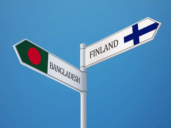 Bangladesh Finland teken vlaggen Concept — Stockfoto