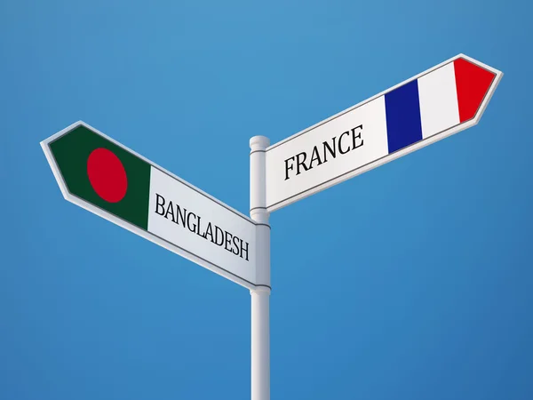 Bangladesh França Signo Bandeiras Conceito — Fotografia de Stock
