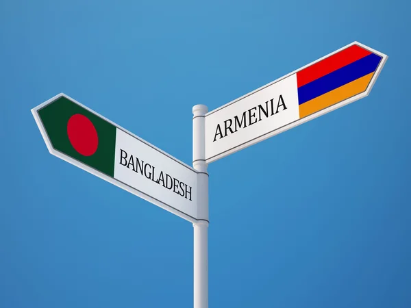 Bangladesz Armenia znak flagi koncepcja — Zdjęcie stockowe