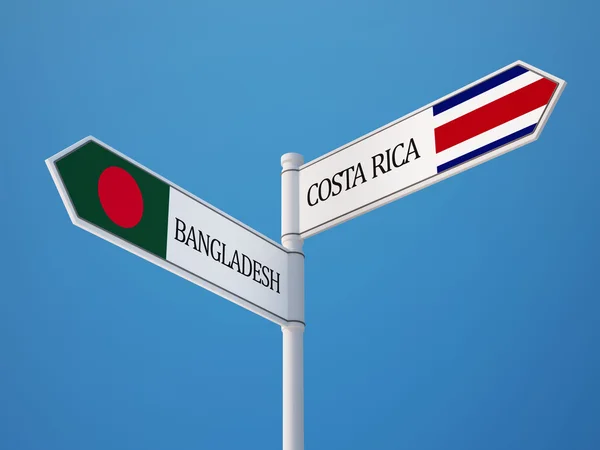 Bangladesh Costa Rica Firma Banderas —  Fotos de Stock
