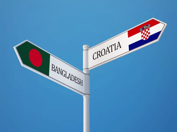 Bangladesh Croatia Sign Flags — Stock Photo, Image