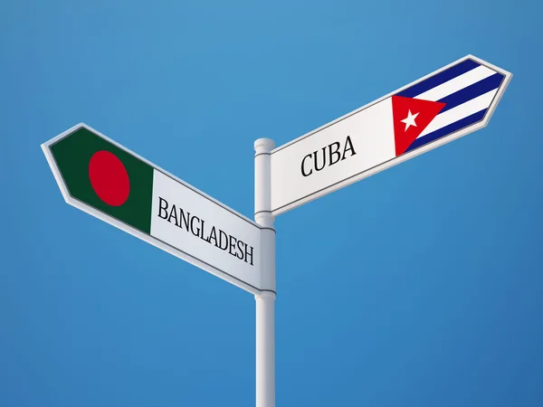 Бангладеш Куба подписала Концепцию флагов — стоковое фото
