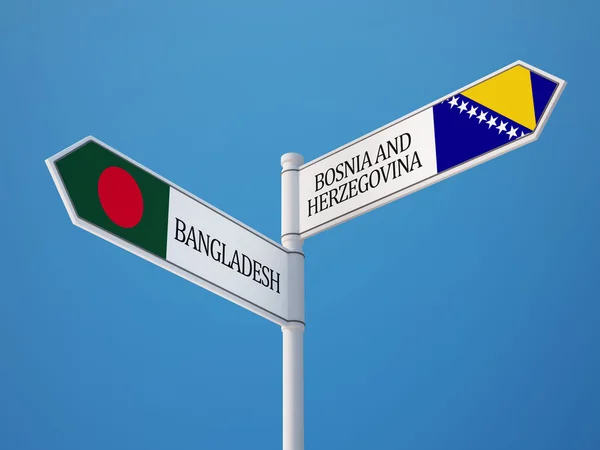 Bosnien und Herzegowina bangladesh flags concept — Stockfoto