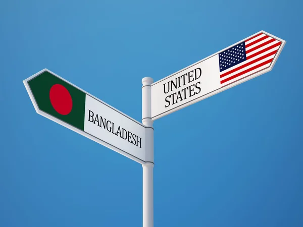 États-Unis Bangladesh Sign Flags Concept — Photo