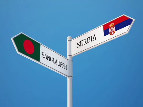 Serbia Bangladesh Firma el concepto de banderas —  Fotos de Stock