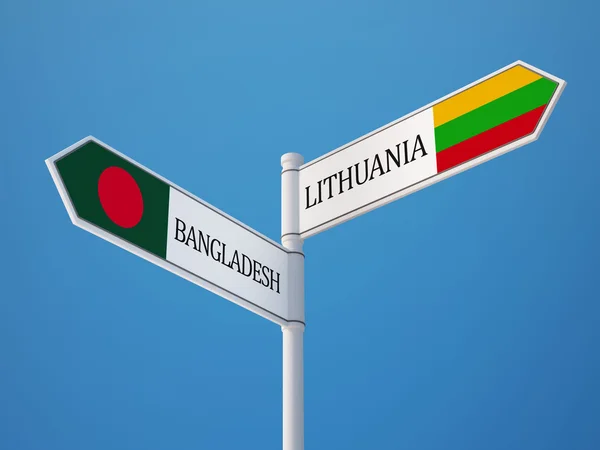 Lituania Bangladesh Firmare Bandiere Concetto — Foto Stock