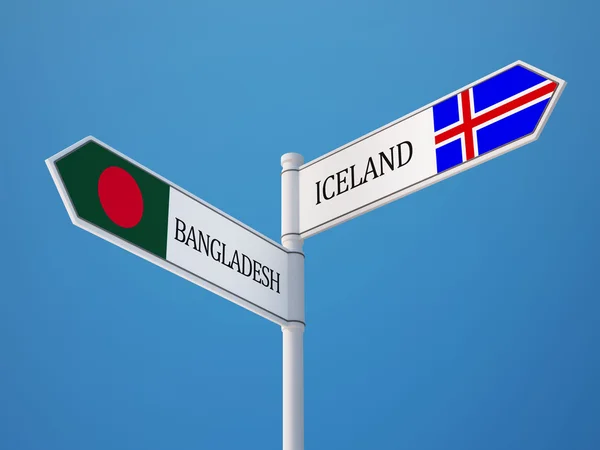Концепция флагов Исландии в Бангладеш — стоковое фото