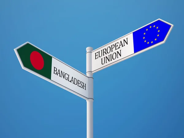 Unione Europea Bangladesh Sign Flags Concept — Foto Stock