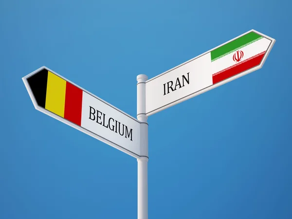 Belgie Írán znamení příznaky koncept — Stock fotografie