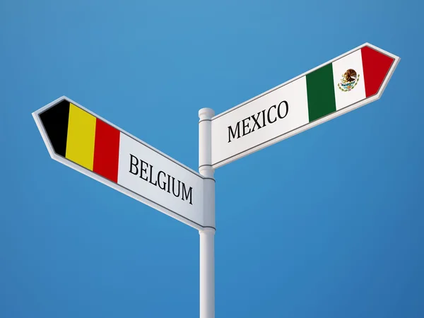 ベルギー メキシコ符号フラグ — ストック写真
