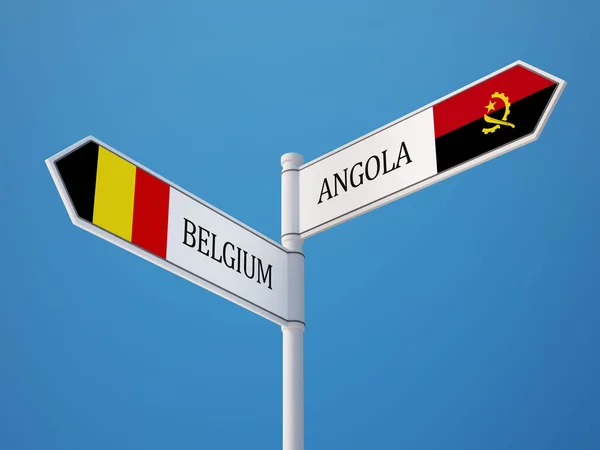 Belgium Angola  Sign Flags Concept — Stock Photo, Image