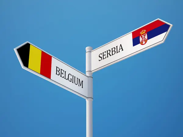 Zuid-Afrika België teken vlaggen Concept — Stockfoto