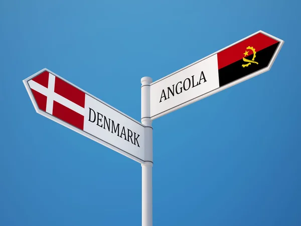 Denemarken Angola teken vlaggen Concept — Stockfoto