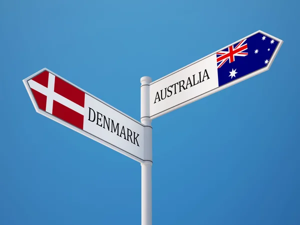 Denemarken Australië teken vlaggen Concept — Stockfoto