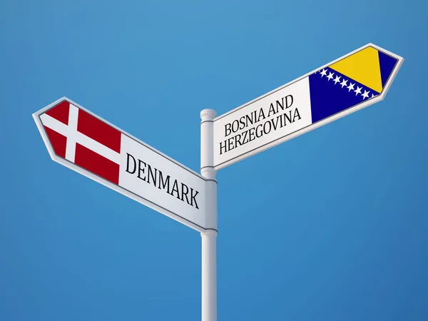 Bosnia y Herzegovina Dinamarca Firma el concepto de banderas —  Fotos de Stock