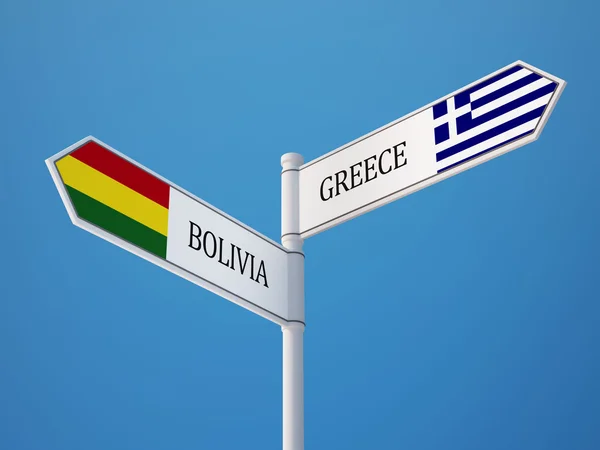 Bolivia Greece  Sign Flags Concept — Stock Photo, Image