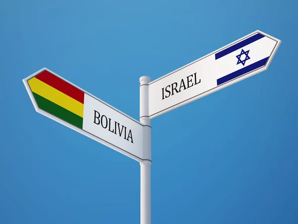 Bolivia Israel  Sign Flags Concept — Stock Photo, Image