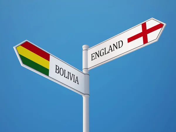 Bolivia England  Sign Flags Concept — Stock Photo, Image