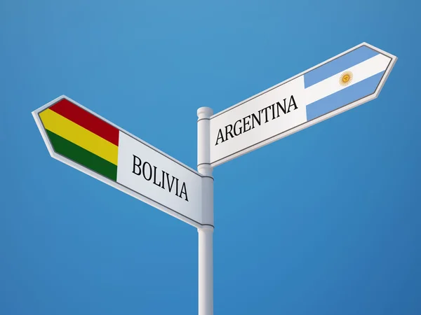 Боливия Аргентина подписала концепцию флагов — стоковое фото