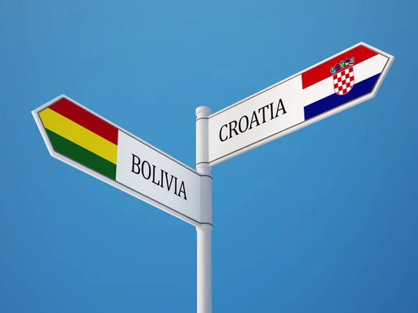 Bolivia Kroatië teken vlaggen — Stockfoto