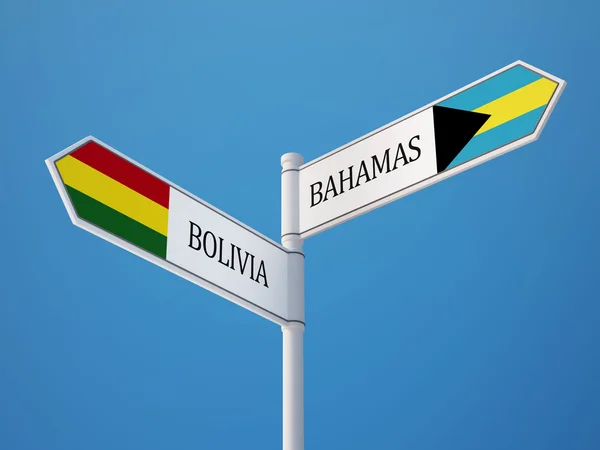 Bolivia Bahamas tecken flaggor — Stockfoto