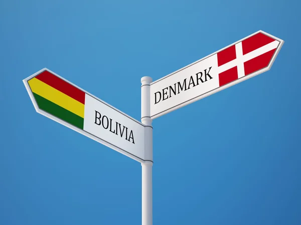 Bolivia Denmark  Sign Flags Concept — Stock Photo, Image