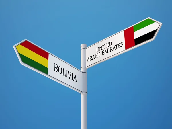 Förenade Arabemiraten Bolivia flaggor koncept — Stockfoto