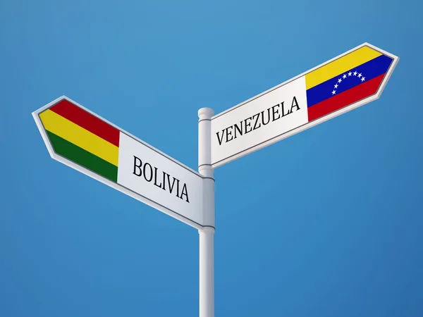 Venezuela Bolivia  Sign Flags Concept — Stock Photo, Image