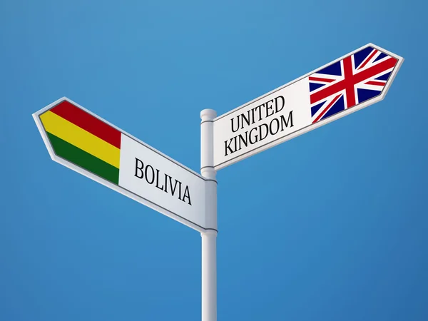 Reino Unido Bolivia Firma el concepto de banderas — Foto de Stock