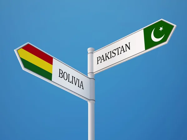 Pakistan Bolivia tecken flaggor koncept — Stockfoto