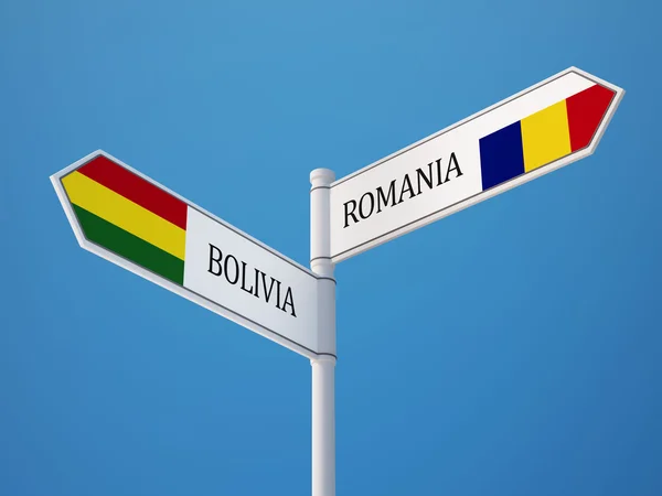 Roemenië Bolivia teken vlaggen Concept — Stockfoto