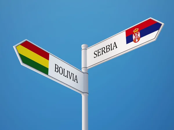 Servië Bolivia teken vlaggen Concept — Stockfoto