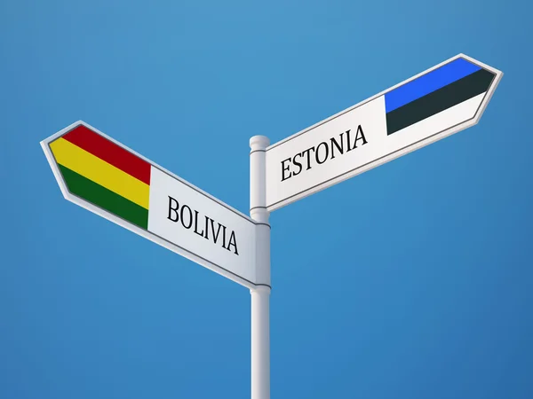 Estland Bolivia tecken flaggor koncept — Stockfoto