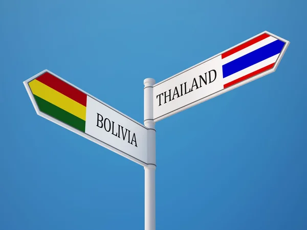 Thailandia Bolivia segno bandiere concetto — Foto Stock