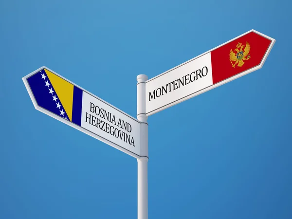 Montenegro Bosnia y Herzegovina Concepto de banderas —  Fotos de Stock