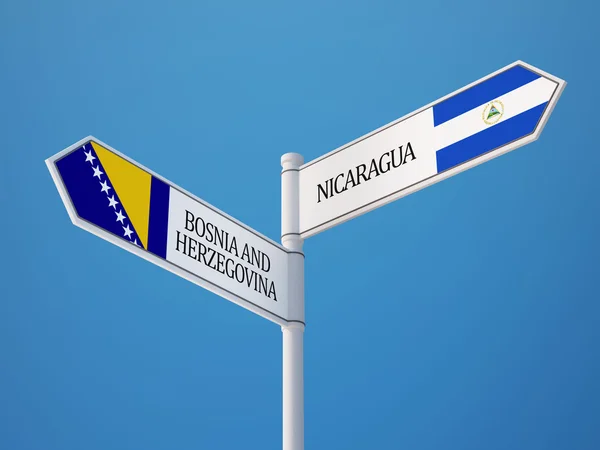 Nicaragua Concepto de banderas de Bosnia y Herzegovina —  Fotos de Stock