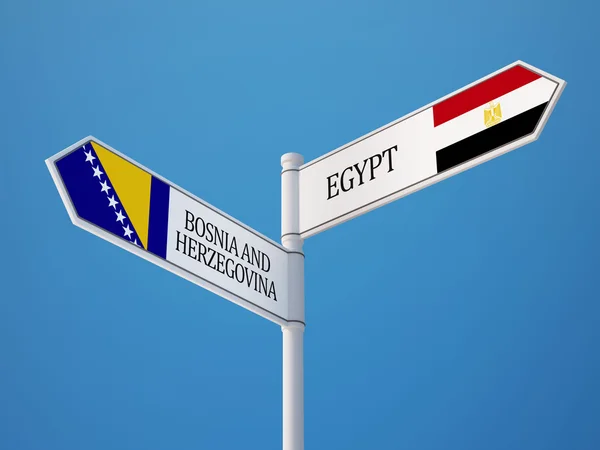 Egito Bósnia e Herzegovina assinar Bandeiras Conceito — Fotografia de Stock