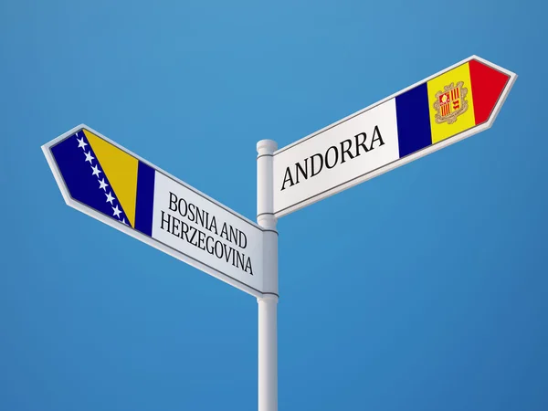 Andorra Bosnia y Herzegovina Firma el concepto de banderas —  Fotos de Stock