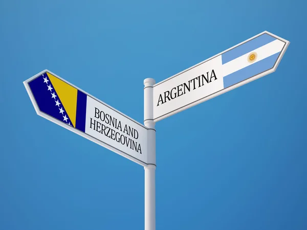 Argentinië Bosnië en Herzegovina vlaggen Concept — Stockfoto