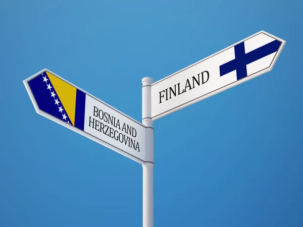 Finnland Bosnien und Herzegowina Flaggen Konzept — Stockfoto