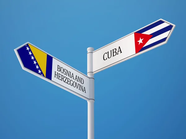 Cuba Bosnia y Herzegovina Concepto de banderas — Foto de Stock