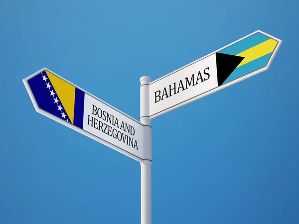 Bahamas Bosnia-Erzegovina Concetto di bandiere — Foto Stock