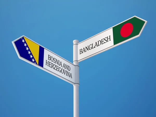 Bangladesh Bosnien und Herzegowina Flaggen Konzept — Stockfoto