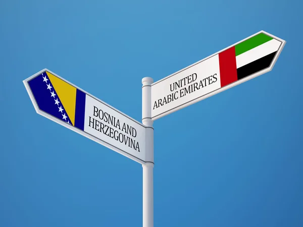 Emiratos Árabes Unidos Bosnia y Herzegovina Concepto de banderas —  Fotos de Stock