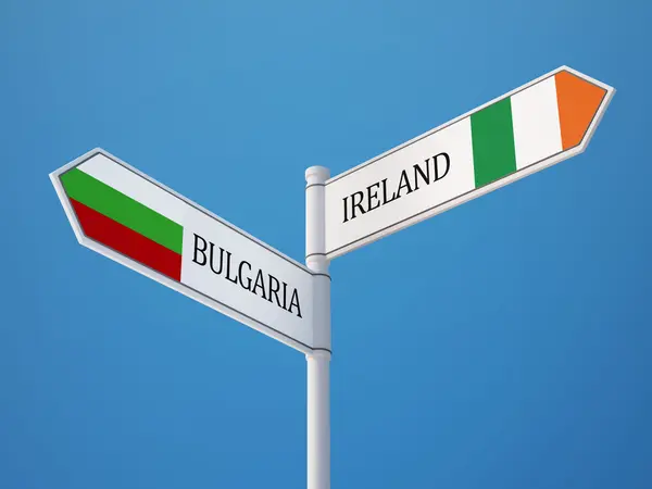 Bulgária Irlanda Signo Bandeiras Conceito — Fotografia de Stock